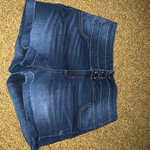 High waisted jean shorts